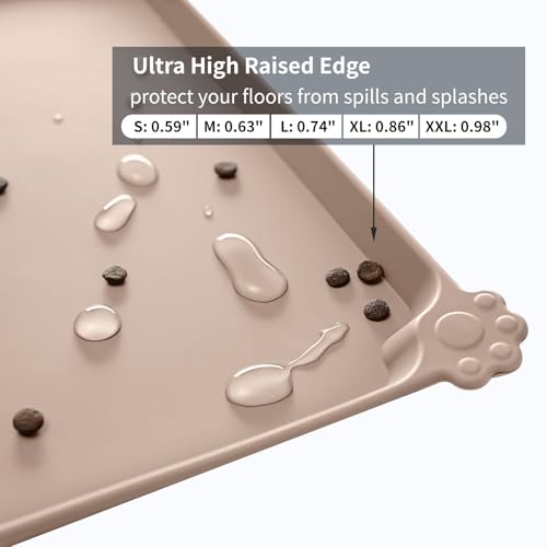 Silicone Pet Feeding Mat (Taupe / 24" x 16")