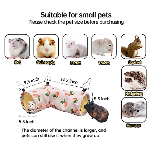 Large Caliber Guinea Pig Hideout & Hammock (2. Tunnel- strawberry)