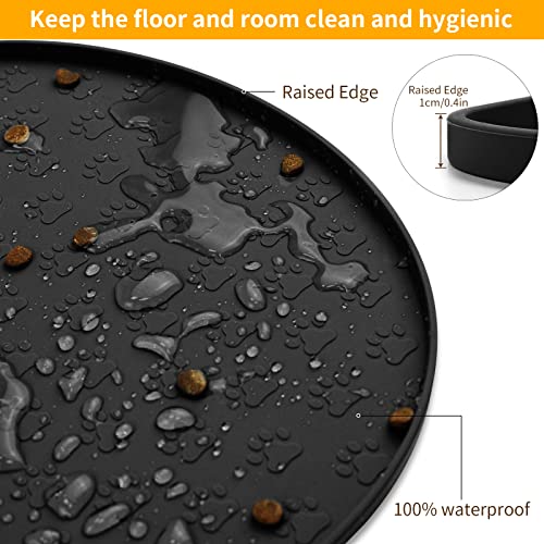 Dog Food Mat Spill (Black / 19"L x 12"W)