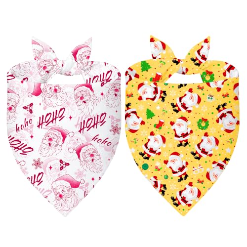 Christmas Dog Bandanas for Large Dogs (Xmas- Green, Blue (2 Sided) / X-Large)