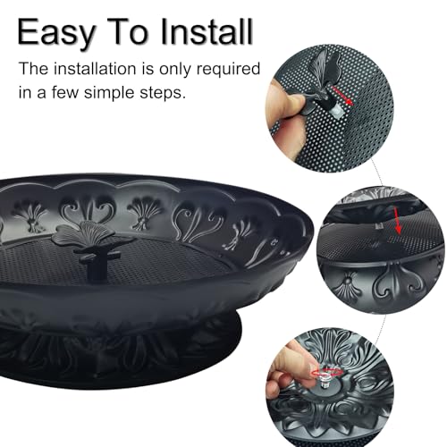 Ground Platform Bird Feeder Tray (black-2 pack)