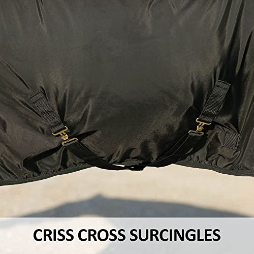 Dura Nylon Horse Stable Sheet (Horse Size 84 / Cutback | Open Front | Legstrap / Black)