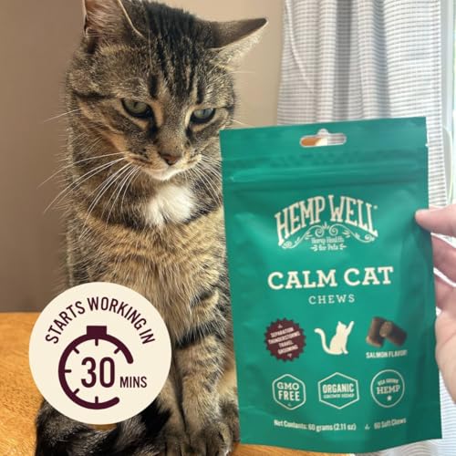 Calm Cat Soft Chews with Organic Hemp (60 Count (Pack of 1))