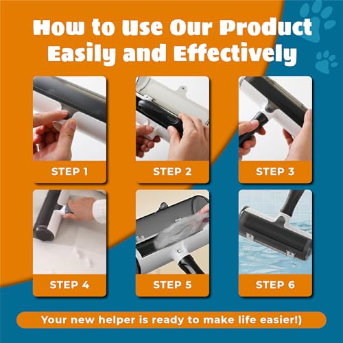 Pet Hair Remover and Reusable Lint Roller (Gray)