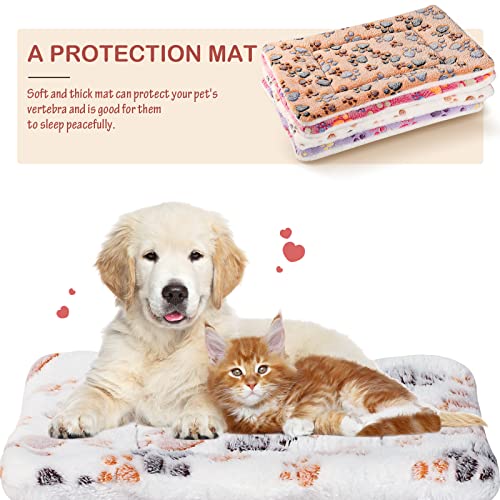 4 Pack Soft Pet Bed Mat Small Dog Crate Fleece (13 x 19 Inches / Vivid Color)