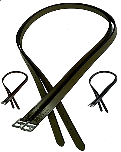 Genuine Leather English Stirrup Leathers (48 inch / Brown)