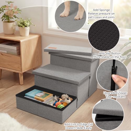 Dog Stairs with Storage (Grey Small no Condo / 3)