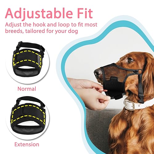 Dog Muzzle for Large Medium Small Dogs German Shepherd Labrador (Black / XL(Snout:11"-12.25"))