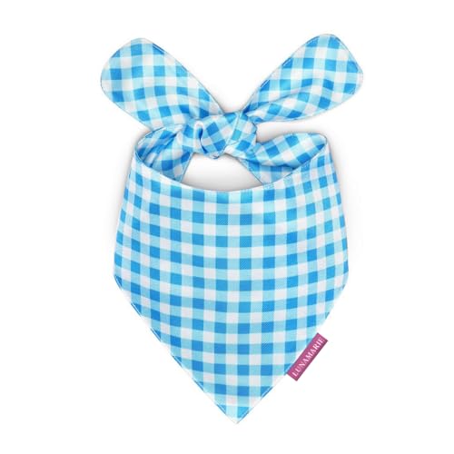 Luxury Dog Bandanas (Blue Checkers / Medium)