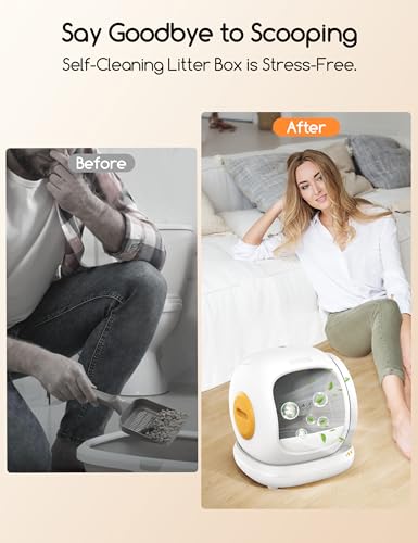 Self Cleaning Cat Litter Box (Yellow)