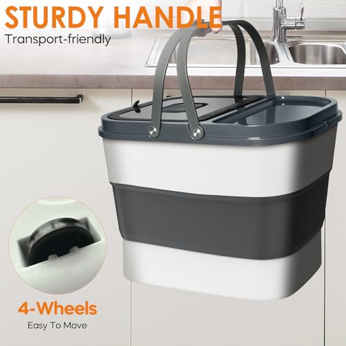 35lbs Collapsible Dog Food Storage Container (Grey-35lbs)