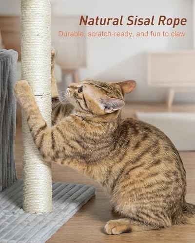 22.8" Cat Tree for Large Cat (Light Gray)