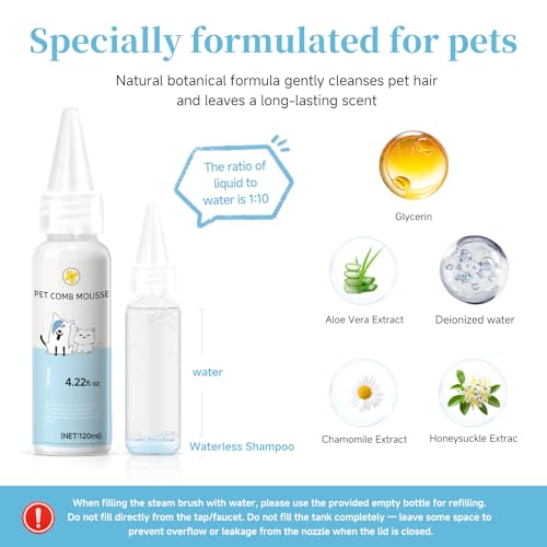 Pet Steam Brush for Dog (7.87'' - 120ML / Blue)