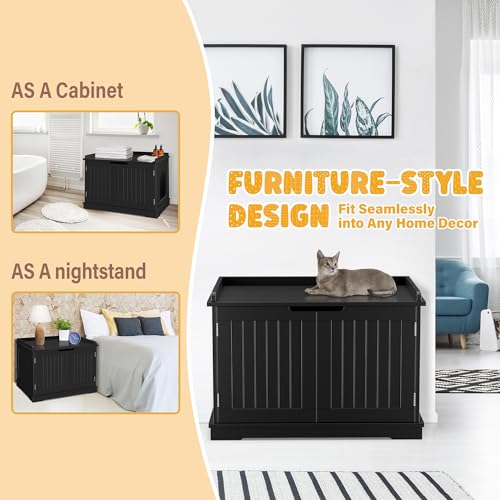 Cat Litter Box Enclosure (Black)