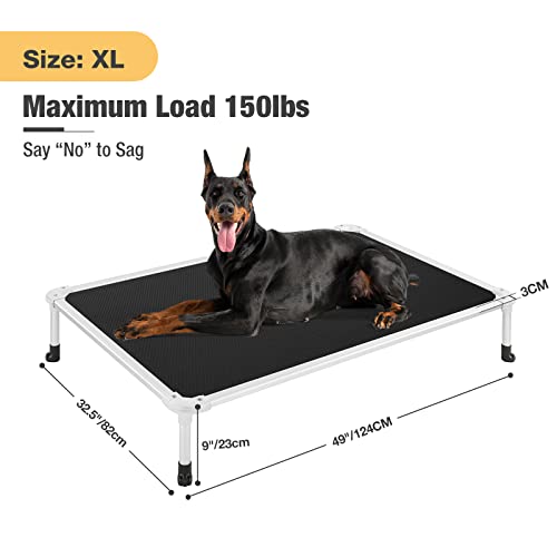 Chew Proof Elevated Dog Bed (Black / 49.0"L x 33.0"W x 9.0"Th)