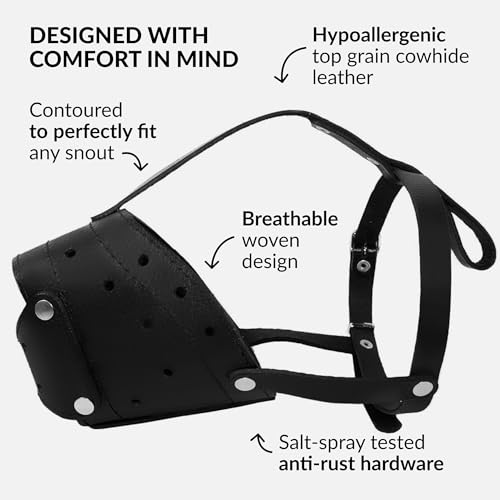 Leather Basket Muzzle (Black Closed)