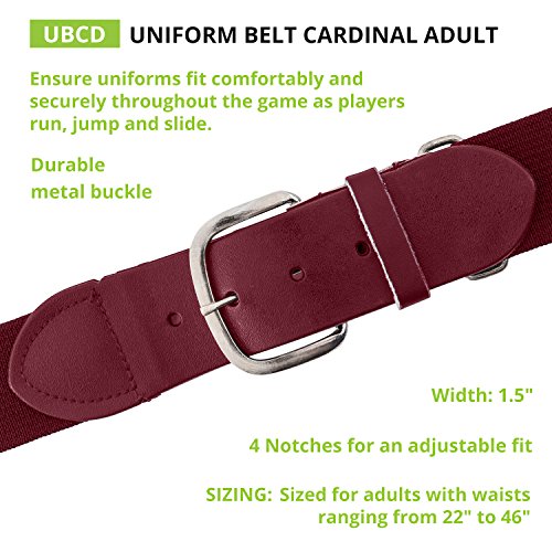 Baseball Softball Uniform Belt (Adult (22-46 Inches) / Cardinal Red)