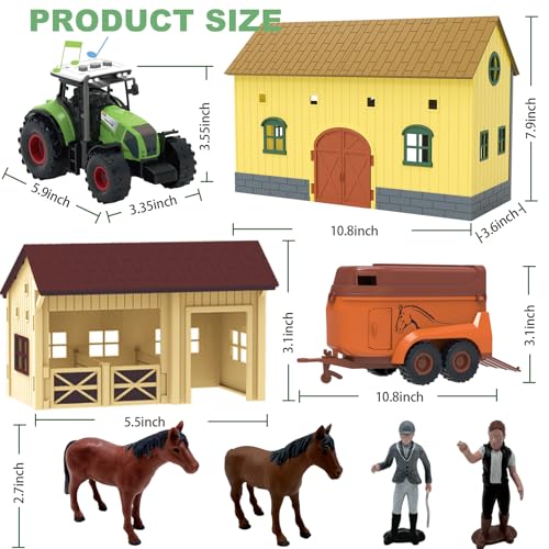 52PCS Farm Animals Toys Set Comes with Warehouse (Horse Washing Field)
