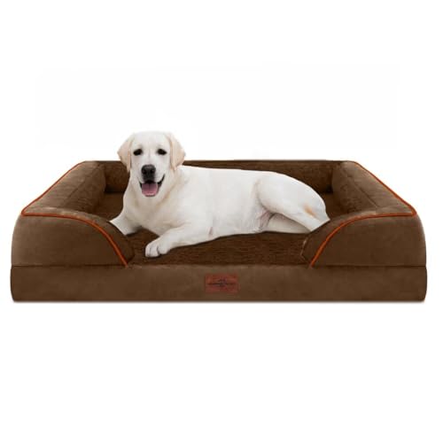 Waterproof Orthopedic Dog Beds for Extra Large Dog (45.0"L x 35.0"W x 8.5"Th / Chocolate Brown)