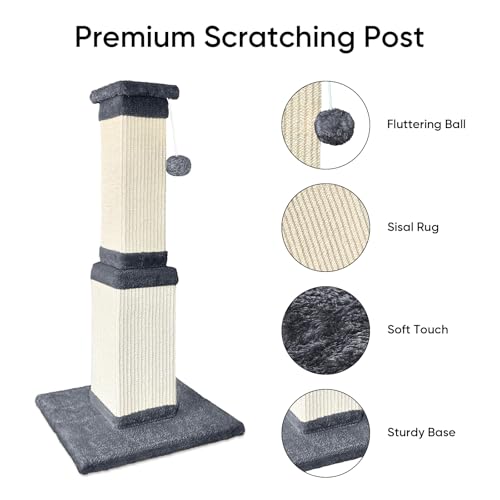 Cat Scratching Post for Indoor Cats (Deep Gray)