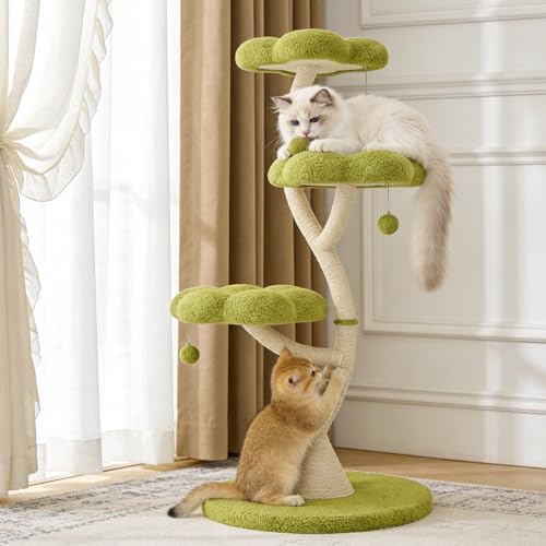 48" Flower Cat Tree (Green-3 Tiers)