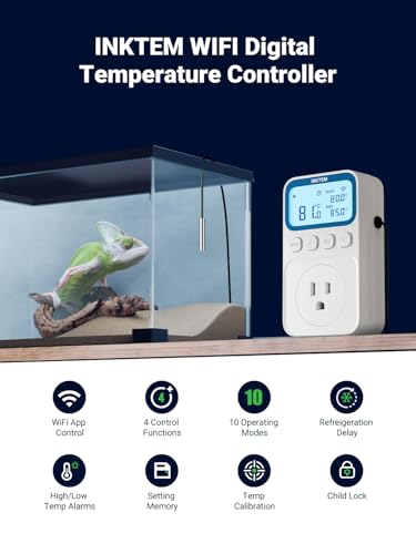 WiFi Temperature Controlled Outlet with APP for Heater (Blue)