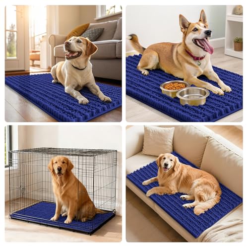 Dog Door Mat for Muddy Paws 36x24 (Layered-Navy Blue / 36"X24")
