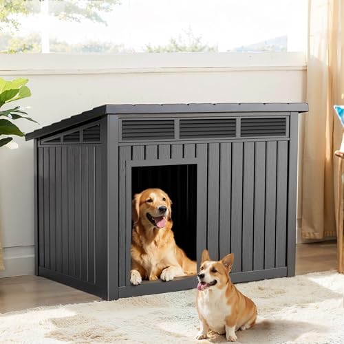 Dog House Outdoor (Black / 42.87"L x 32.95"W x 31.61"H)