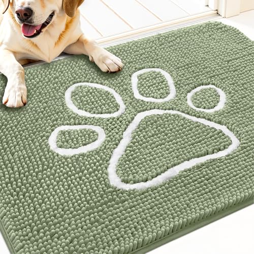 Dog Door Mat for Muddy Paws 32x20 (Sage Green / 32" X 20")