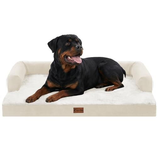 Waterproof Orthopedic Dog Bed for Extra Large Dogs (Beige / 48.0"L x 30.0"W x 8.0"Th)
