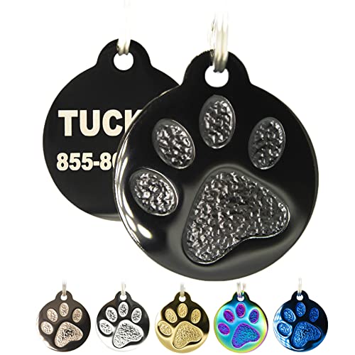 Engraved Pet Tag for Dogs and Cats (Regular / Black)