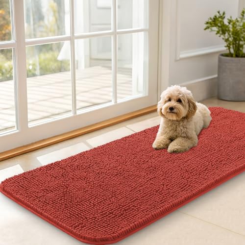 Dog Door Mat for Muddy Paws 47x20 (Maple Red / 47" X 20")