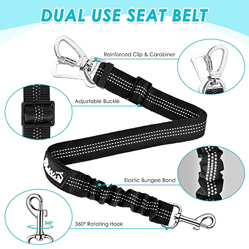 Dog Seat Belt and Harness for Car (Light Blue / Small)