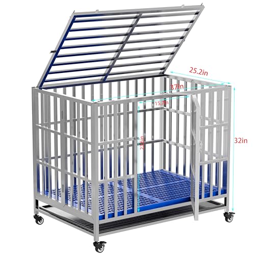 Collapsible Stainless Steel Dog Crate (37.4in)