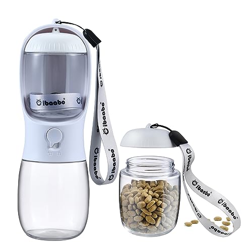Dog Water Bottle Portable with Food Container & Filter for Travel (#09 White / 10oz)
