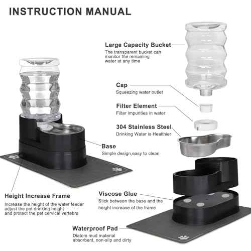 7L Elevated Dog Water Dispenser (7L / Black)