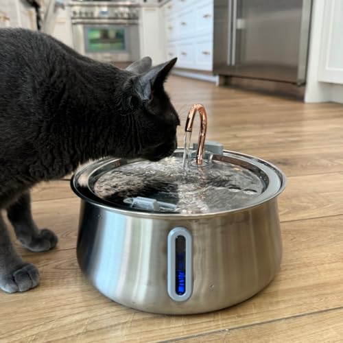Stainless Steel Cat Water Fountain Automatic Drinking Fountain (Stainless Steel / 4L)