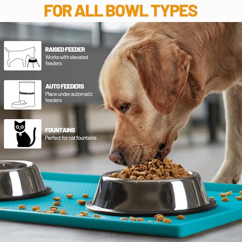 Dog Feeding Mat (Green(Teal) / 32"l X 24"w)