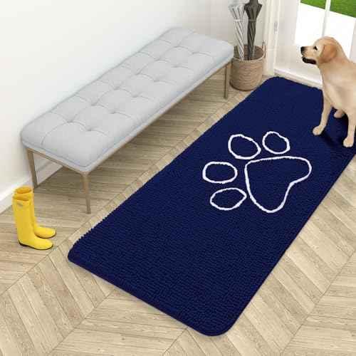 Dog Door Mat for Muddy Paws 54x24 (Navy Blue / 54" X 24")