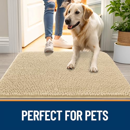 Dog Door Mat for Muddy Paws 44x24 (Sand / 44" X 24")