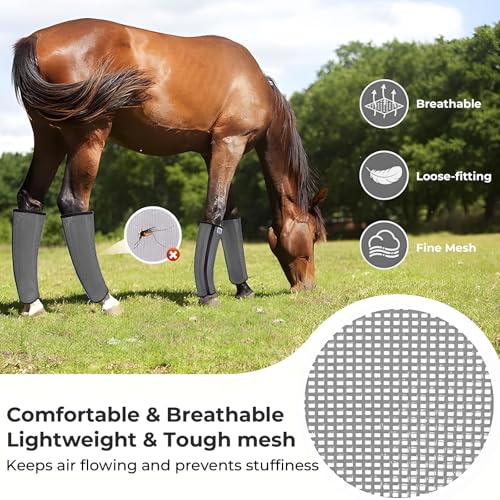 Mesh Horse Fly Boots Set of 4 (Grey)