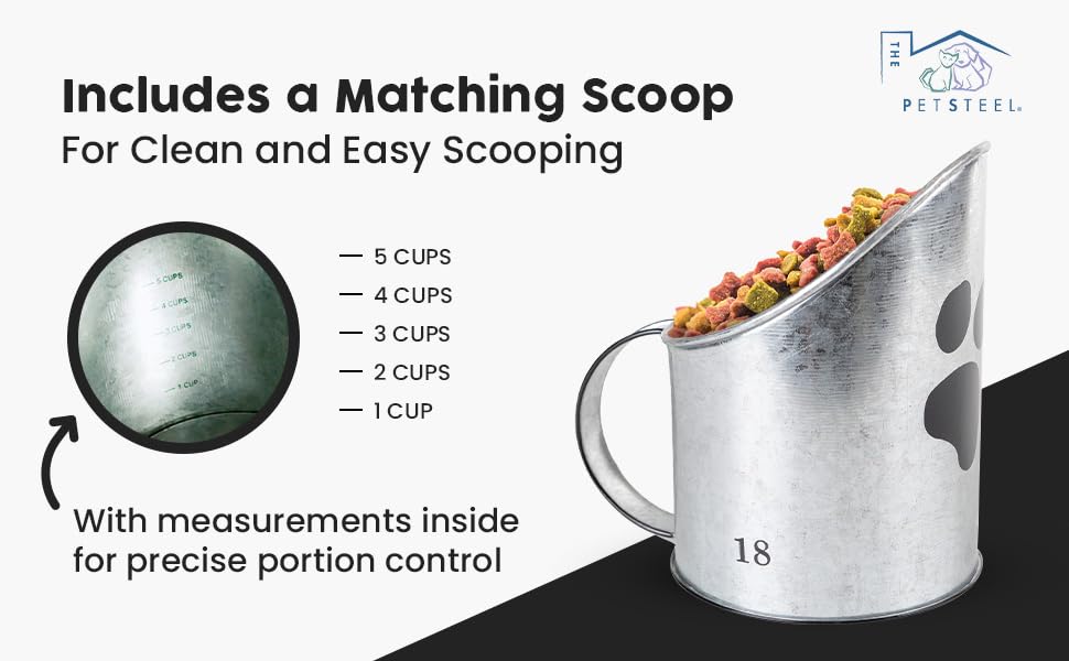 Medium Dog Up To 40lb Pet Food Storage Canister with Scoop (Medium Dog 40lb)