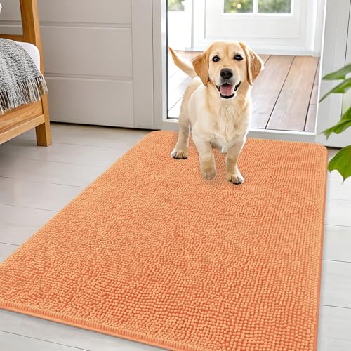 Dog Door Mat for Muddy Paws 44x32 (Orange / 44" X 32")