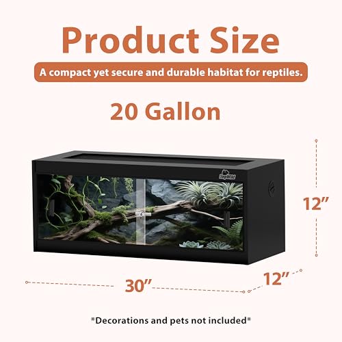20 Gallon PVC Reptile Enclosure (30"W x 12"D x 12"H)