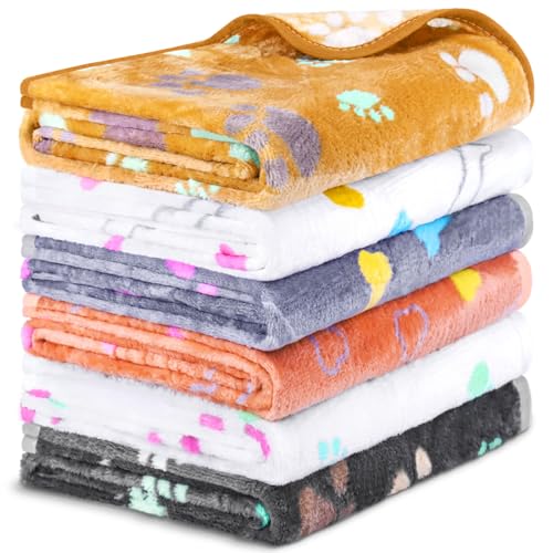 6 Pcs Washable Guinea Pig Blankets Absorbent Small Animal Fleece Bedding Cage Liners Reusable Pet Pee Pad Sleep Mat Pad Cover for Hamster Ferret Rabbit Chinchilla Hedgehog (6 White Bulk / 24" x 47")