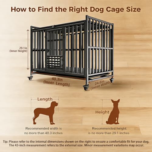 Heavy Duty Dog Crate (43.0"L x 27.0"W x 37.0"H)