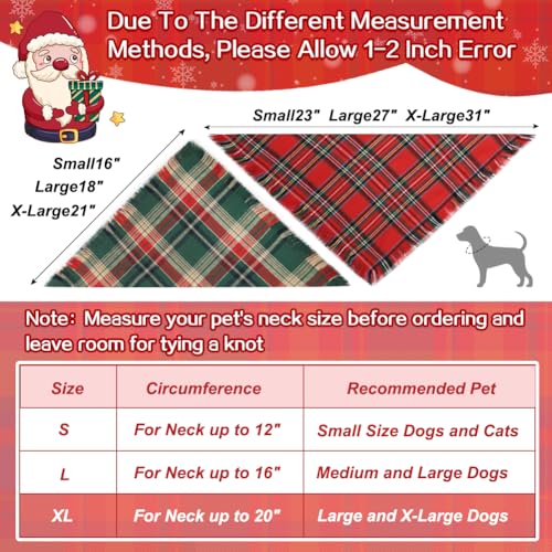 Dog Christmas Bandana with Tassels Edges (X-Large / Christmas)
