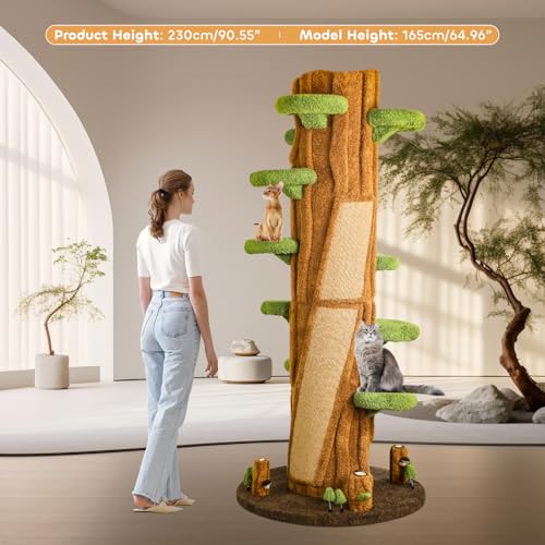 Cat Tree Tower for Large Cats All (Brown tree hole-90.55")