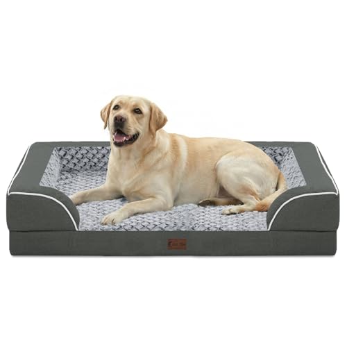 Orthopedic Dog Bed for Extra Large Dogs (Dark Grey / 45.0"L x 35.0"W x 8.5"Th)