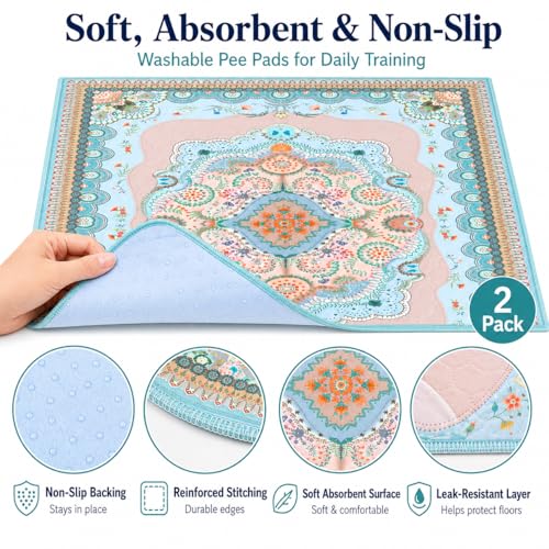 Washable Pee Pads for Dogs (Blue / 24*48''-2pcs)